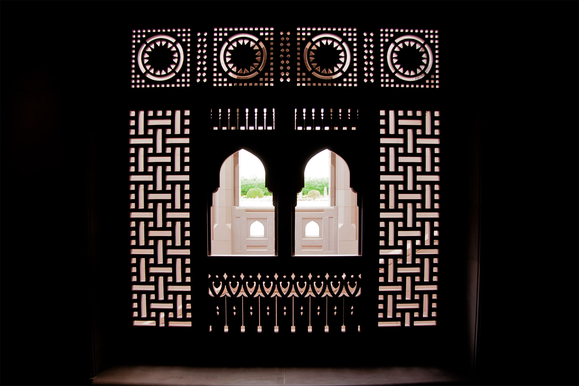 View through a window in Oman