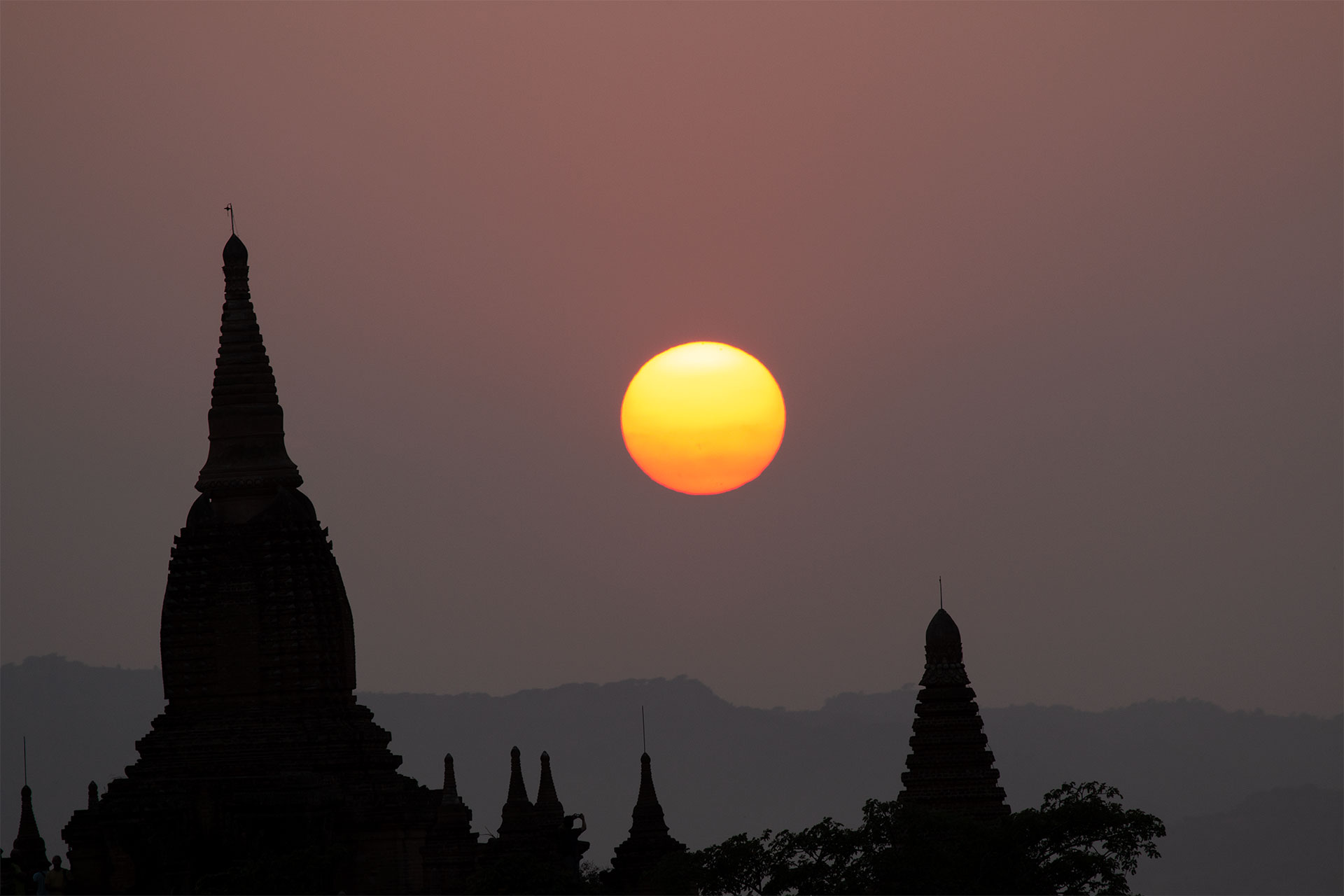 Temple in sunset